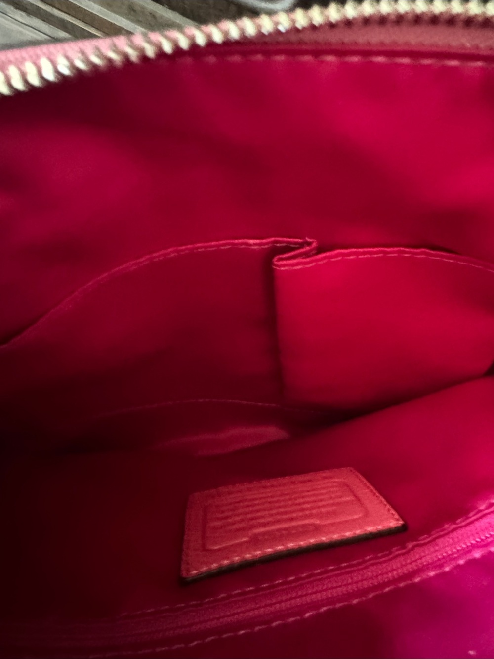 Coach Pink Leather Shoulder Bag with Dual Straps - Picture 8 of 9
